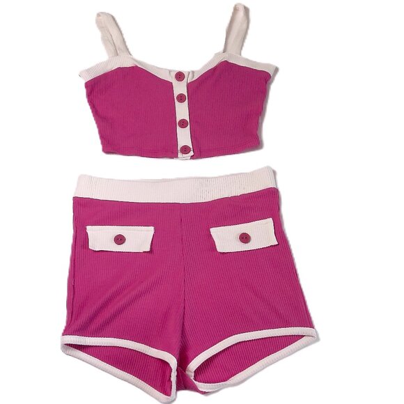2-piece set MEDIUM Cami Top + High-waist Shorts summer beach wear - Picture 1 of 5